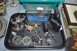 Collectible Items; Elephant Figures, Model Ship, e
