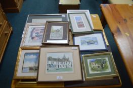 Twelve Assorted Framed Pictures, Prints, Watercolo