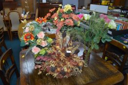 Four vases Containing Artificial Flowers