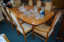 Danish Extending Dining Table and Eight Matching C