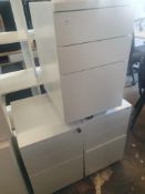 * 3 x under-desk drawer units - metal frame on castors. 400w x 500d x 650h