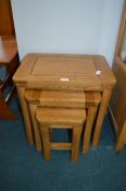 Solid Oak Nest of Three Tables (matching previous