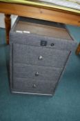 Grey Fabric Covered Three Drawer Unit