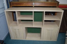 Limed Oak Effect Storage Shelf Unit