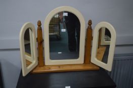 Pine Dressing Table Mirror with Cream Frame