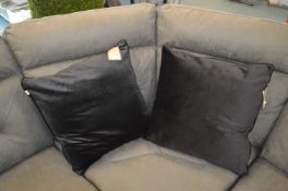 *Pair of Evans Black Plush Cushions