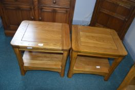 Pair of Solid Oak Coffee Tables