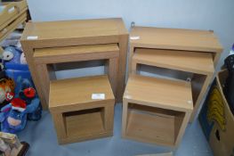 Two Sets of Three Square Display Shelves