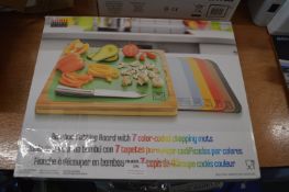 *Bamboo Cutting Board with Colour Coded Chopping Mats