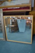 Square Wood Framed Mirror