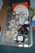 Assorted Glassware and Pottery, Novelty Teapots, e