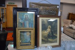 Two Pictures and a Plaque of Christian Scenes plus