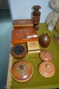 Wooden Boxes, Vase, Music Box, etc.