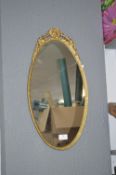 Oval Gilt Framed Mirror