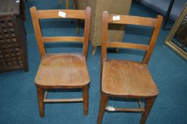 Two Small Vintage School Chairs (one AF)