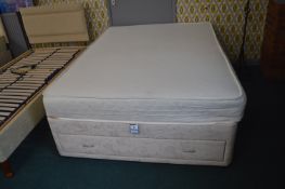 Double Divan Bed with Single Drawer
