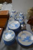 Chinese Blue & White Eggshell Tea Service 30+pcs