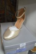 *Wallis Gold Wedge Heel Shoes Size: 5