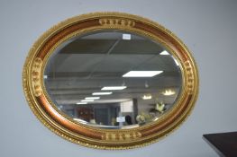 Oval Gilt Framed Bevelled Edge Mirror