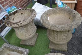 Pair of Concrete Garden Planters