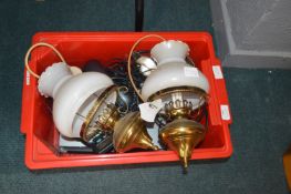 Two Ceiling Light Fittings plus Telephones, etc.