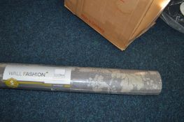 *Three Rolls of GranDeco Persian Grey Gold Metallic Vinyl Wallpaper