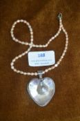 925 Sterling Silver Heart Pendant with Mother of P