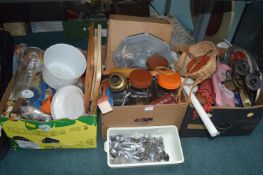 Three Boxes of Household Goods, Kitchenware, Stora
