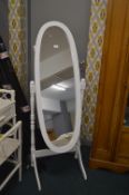 White Oval Cheval Mirror