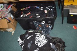 Large Storage Box of Halloween T-Shirts and Costum