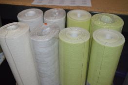 *Four Rolls of Lime Green Blown Vinyl Wallpaper and Four Assorted Rolls of Cream Vinyl Wallpaper