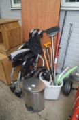 Folding Wheelchair, Walking Sticks, Pedal Bin, etc