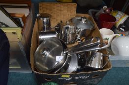 Stainless Steel pans, Teapots, etc.