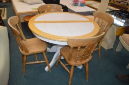 Tile Topped Circular Dining Table with Four Chairs
