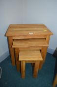 Hardwood Nest of Three Tables