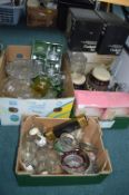 Three Boxes of Glassware, Kitchen Storage Jars, Co