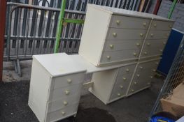 Three Four Drawer Bedroom Chests with Matching Dre