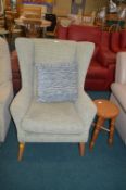 Parker Knoll Wingback Armchair plus Wooden Stool