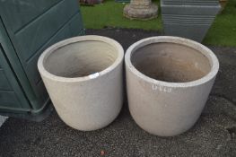 Two Circular Garden Planters