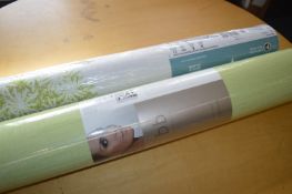 *Two Rolls of Barbara Becker Lime Green Blown Vinyl Wallpaper, Two Rolls of Lime Green Statement