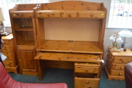 Ducal Solid Pine Desk Unit with Filing Chest on Ca