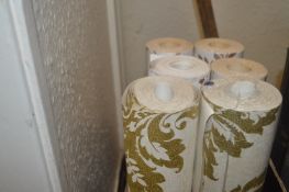 *Four Rolls of Cream & Brown Patterned Vinyl