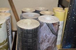 *Six Assorted Rolls of Dark Pattern Wallpaper