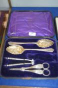 Cased Part EPNS Spoon Set, Nutcrackers, etc.