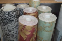 *Eight Assorted Rolls of Patterned Vinyl Wallpaper