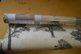 *Four Rolls of Glitter Woodland Wallpaper and One Part Roll