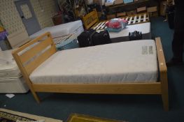 Solid Oak Single Bed with Bensons Mattress