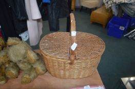 Wicker Basket and Contents