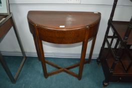 1930's Oak Half Moon Hall Table