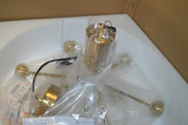 *iLite Six Branch Ceiling Light in Brass with Glass Shades